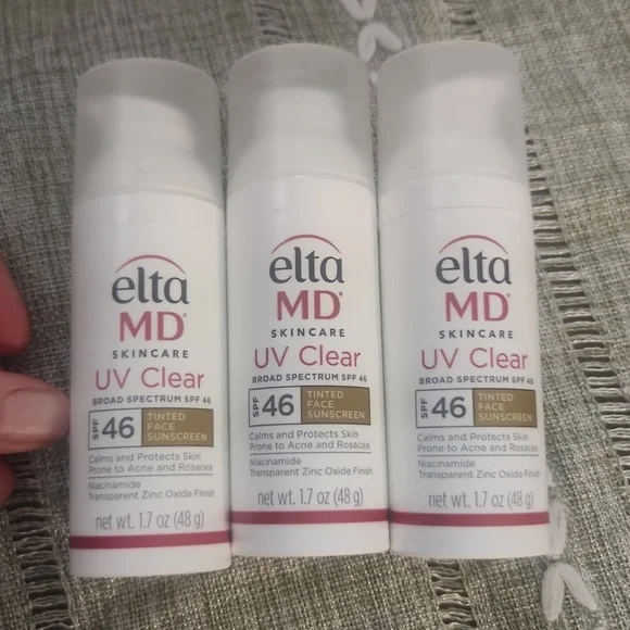 BUNDLE! 3 Pack EltaMD UV Clear Tinted Sunscreen SPF 46
